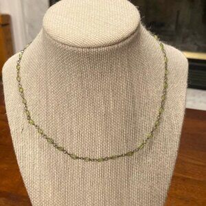 Silpada Retired Sterling Silver 925 Green Peridot Chain Link Necklace